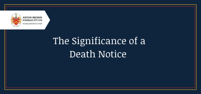 Blog header image The significance of a death notice